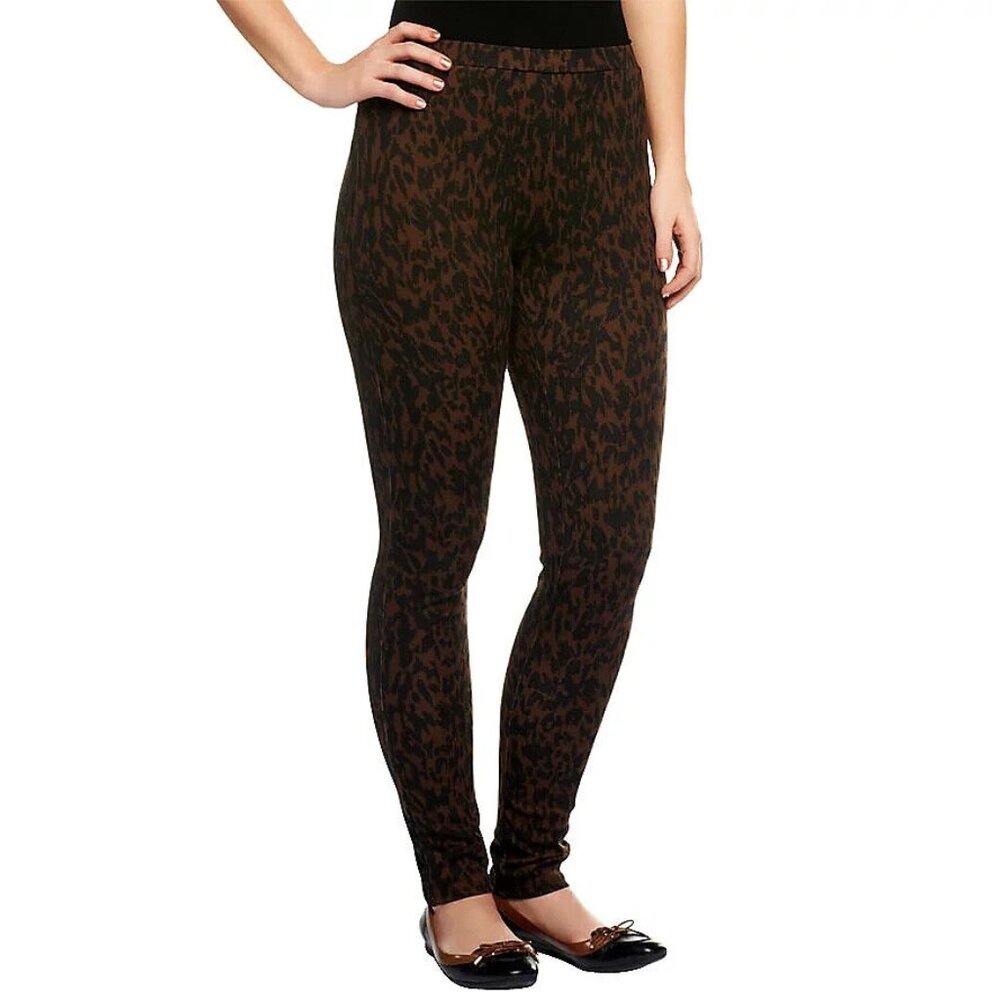 Belle Gray by Lisa Rinna Printed Ponte Knit Leggings A235572 Size M - Medium